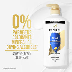 Pantene pack jumeau, étiquette soignée et soin réparateur adapté aux cheveux abîmés.