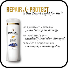 Cheveux propres et brillants après l'utilisation du Pantene Repair & Protect.