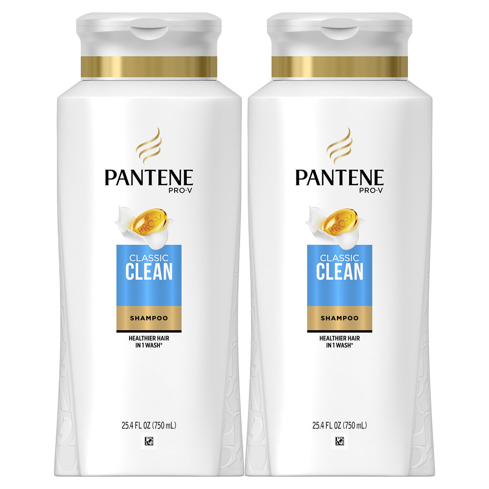 Pantene Pro-V Classic Clean Shampoo – bouteille du lot double, favorisant cheveux propres et brillants