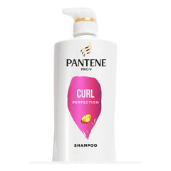 Pantene PRO-V Curl Perfection Shampoo bottle front ready to nourish defined curls