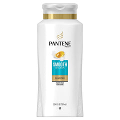 Pantene Pro-V Shampoing Lisse et Soyeux; bottle prête pour votre routine quotidienne.