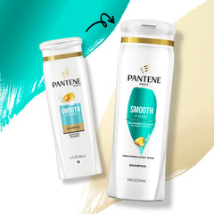 Pantene Pro-V Smooth Shampoo, argan: nourrissement léger pour cheveux soyeux.