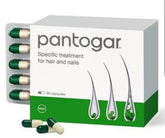 Pantogar – bouteille de 90 capsules, soutien potentiel des cheveux dans la routine quotidienne.