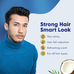 Parachute Advansed anti-hairfall cream ingredients almonds and coconut for nourished feel.