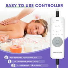 PARMOOM Chauffe-table Massage – panneau de contrôle, réglages faciles pour tous les clients.
