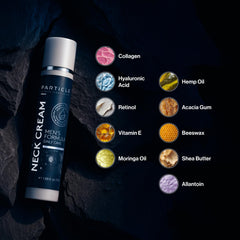 Particle Crème Cou: ingrédients clés pour une hydratation durable.