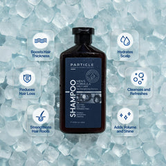 Texture mousse lavante Particle enveloppant les cheveux avec douceur.