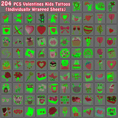 Partywind tatouages rose lumineux, parfait pour des décorations temporaires lors d’événements.