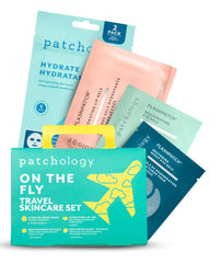 Patchology kit voyage hydratant visage: patches hydratants pour peau reposée et fraîche.