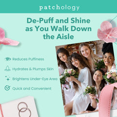 Patchology patches gel sous-yeux collagène hydrolysé, hydratation et éclat.