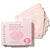 Patchology Serve Chilled Rosé Gel Lip Mask, emballage pratique prêt à transporter pour hydratation quotidienne.