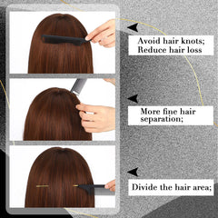 Patelai peigne queue-de-rat dents fin doré, délimite les sections avec précision.