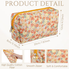 Paterr trousse maquillage fleur jaune, coton doux et résistance idéale pour l'usage quotidien.
