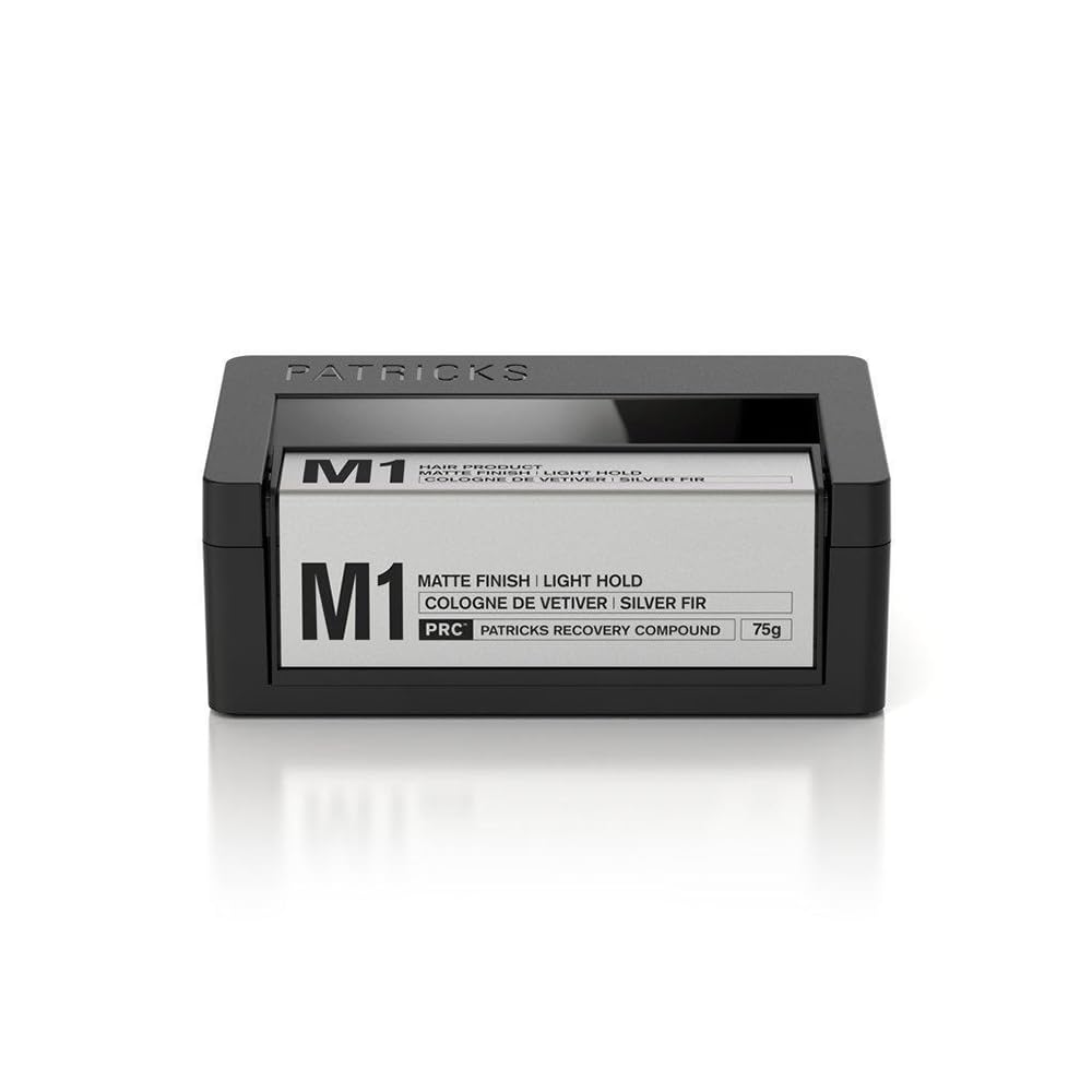 PATRICKS M1 Pomade texture mate pour une coiffure naturelle sans brillant.