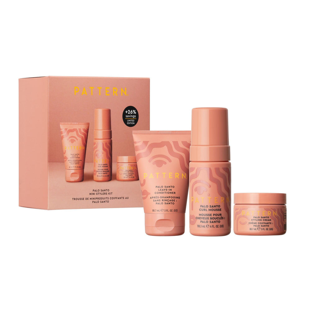 PATTERN Palo Santo conditionneur sans rinçage mini, soin rapide pour cheveux en voyage.