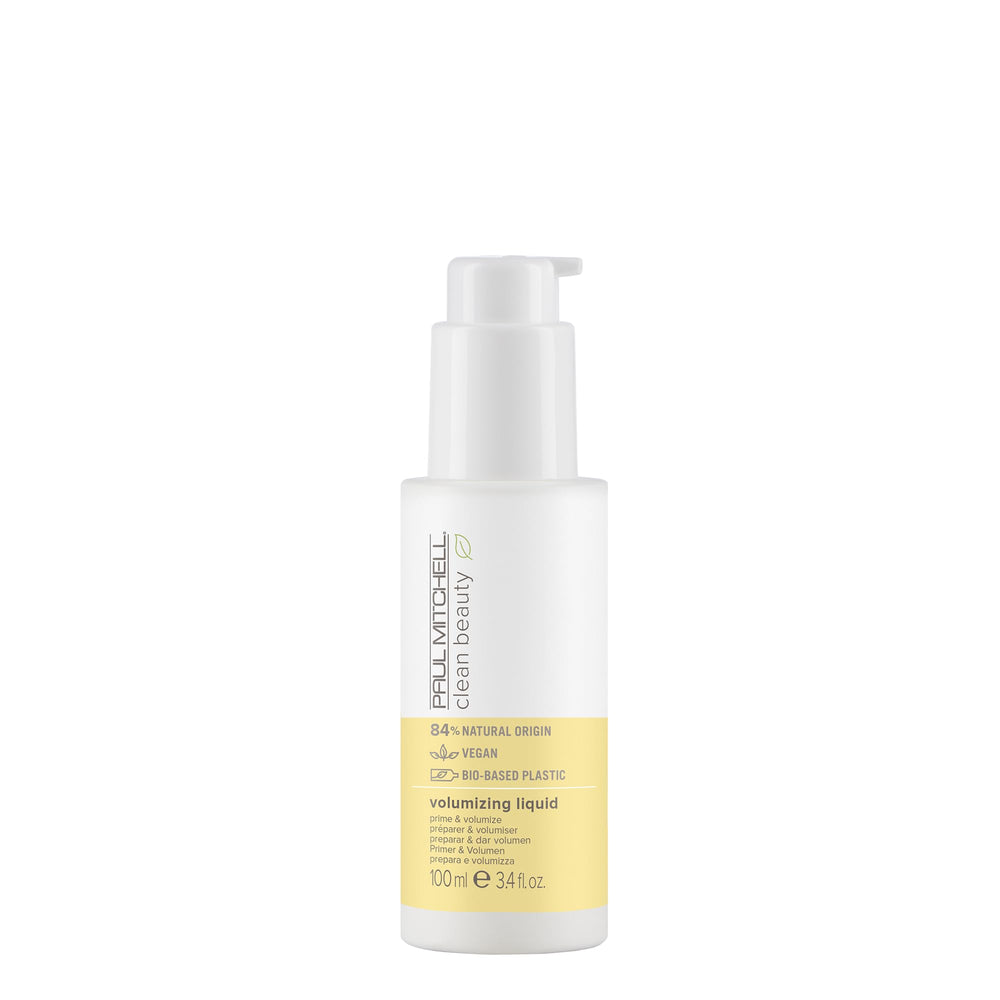 Paul Mitchell Clean Beauty Volume Liquide — flacon, application précise et volume accru.