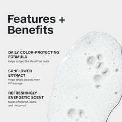 Paul Mitchell Color Protect Shampoo, extrait tournesol, protection des cheveux contre les UV.