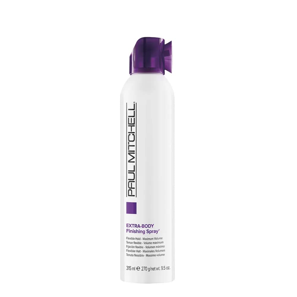 Paul Mitchell Extra-Body Hairspray – bouteille avec tenue flexible et volume durable.