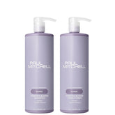 Bouteille de Shampoing Forever Blonde Paul Mitchell pour cheveux blonds lumineux et réparés.
