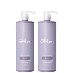 Bouteille de Shampoing Forever Blonde Paul Mitchell pour cheveux blonds lumineux et réparés.