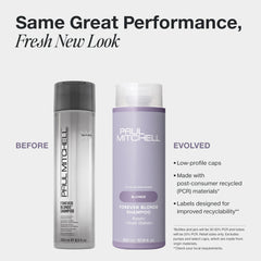 Paul Mitchell Forever Blonde Shampoo – étiquette clair et pratique pour l’utilisation quotidienne.