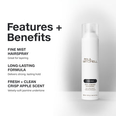 Paul Mitchell Stay Strong Hairspray : application sur cheveux pour une tenue longue durée.