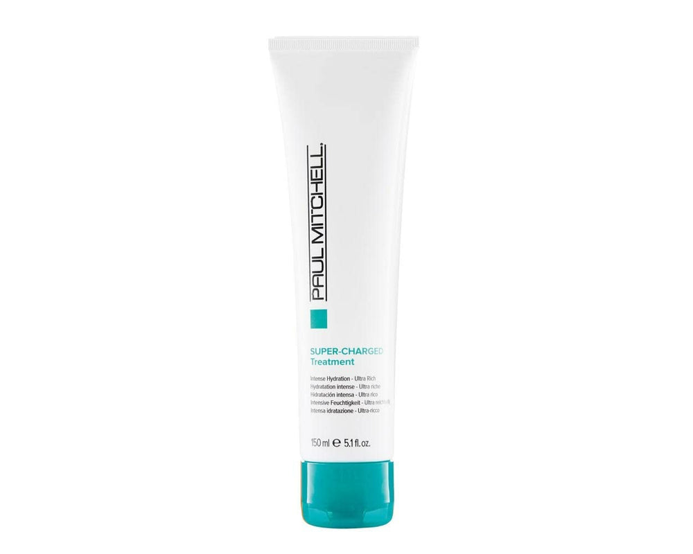 Paul Mitchell Super-Charged Treatment – bouteille montrant texture hydratante pour cheveux secs