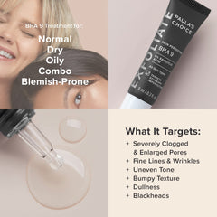 Zoom sur pores et imperfections avec BHA 9