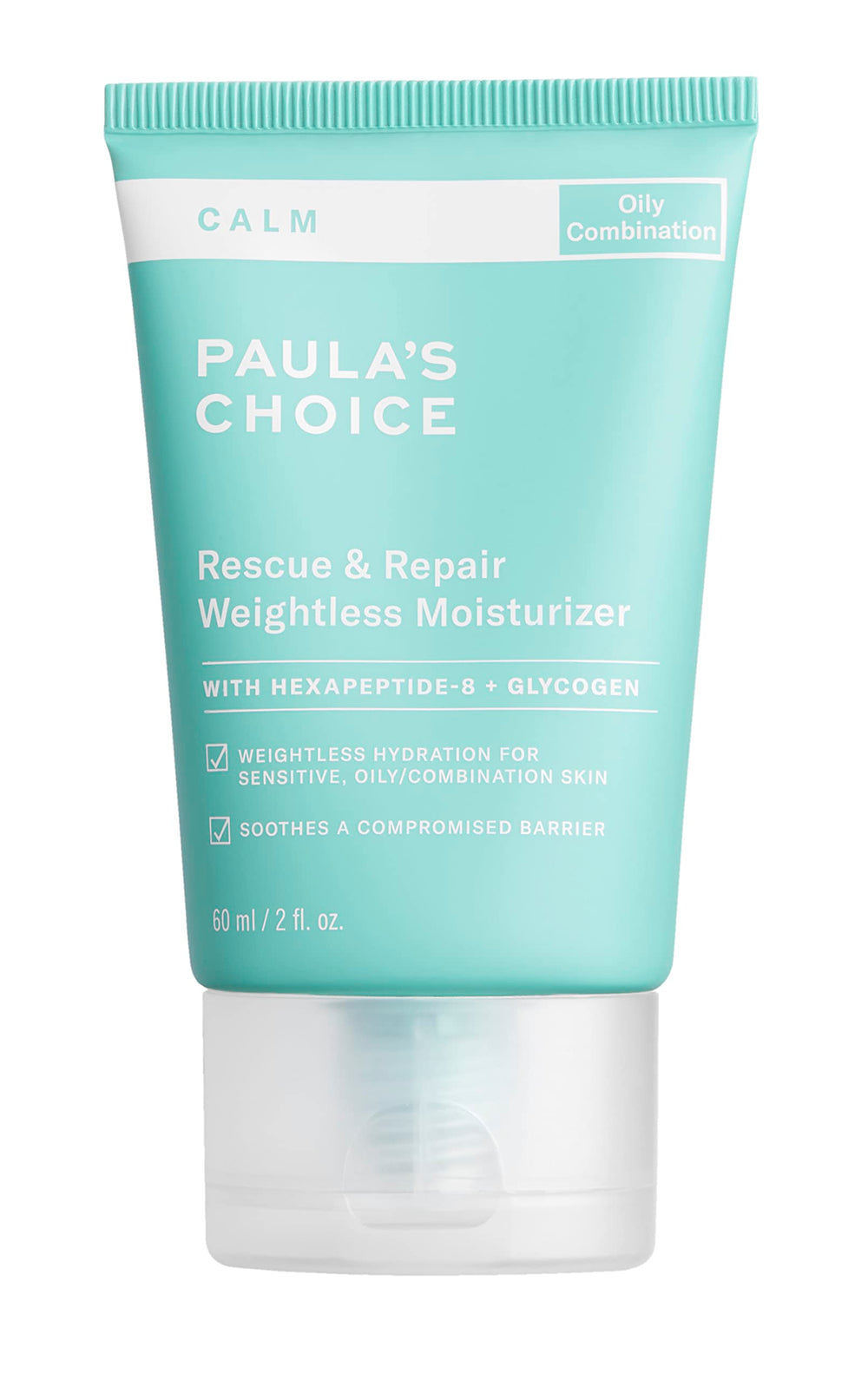 Paula's Choice CALM pompe crème visage — hydratation légère pour peau sensible.