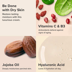 Application sur le visage avec la crème Paula's Choice Hydration Boost.