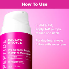 Paula's Choice Pro-Collagen Peptide, fini satin sous maquillage et écrans solaires.