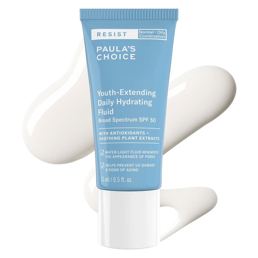 Paula's Choice RESIST Fluide Hydratant SPF50 – flacon léger pour hydratation quotidienne et protection solaire.