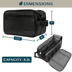 Trousse de toilette PAVILIA noir imperméable protégeant les articles.