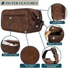 PAVILIA trousse: poches latérales et élastiques pour maintenir les articles.