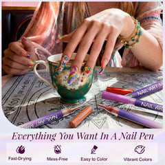 Pawhims stylo-art-ongles noir, couleur durable et tenue longue durée.