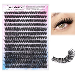 Pawotence: ensembles de cils-grappes 50d 9-16mm pour un volume naturel.