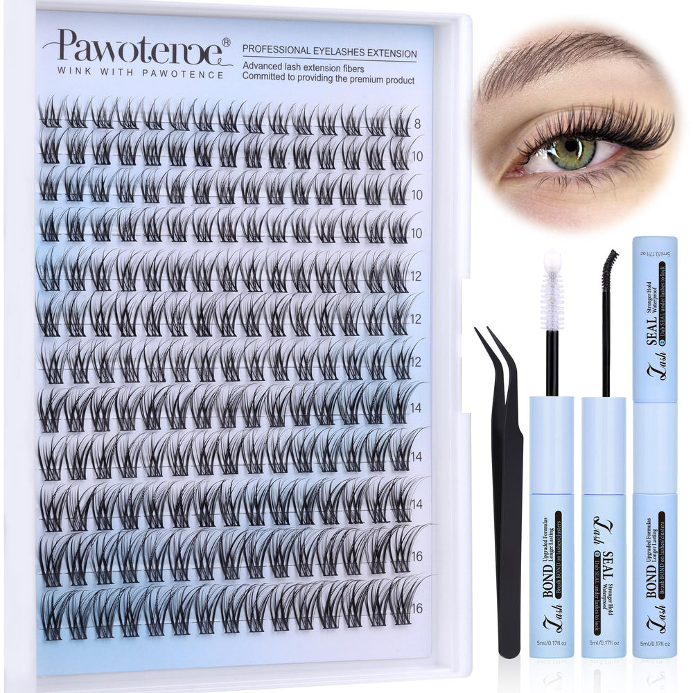 Pawotence kit clusters cils – ensemble complet pour un regard naturel