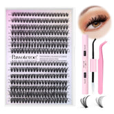 Pawotence kit extensions cils, contenu 280 clusters 9-16 mm, usage à domicile.