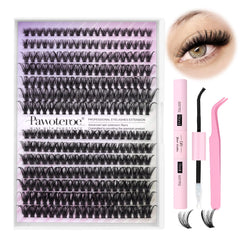 Kit Pawotence extension cils 40D50D, grappes 8-16mm, aspect volumieux et naturel