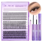 Pawotence kit extension cils clusters en 4 styles pour look naturel à la maison.
