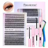 Pawotence lash extension kit with 280 cluster lashes for customizable looks at home