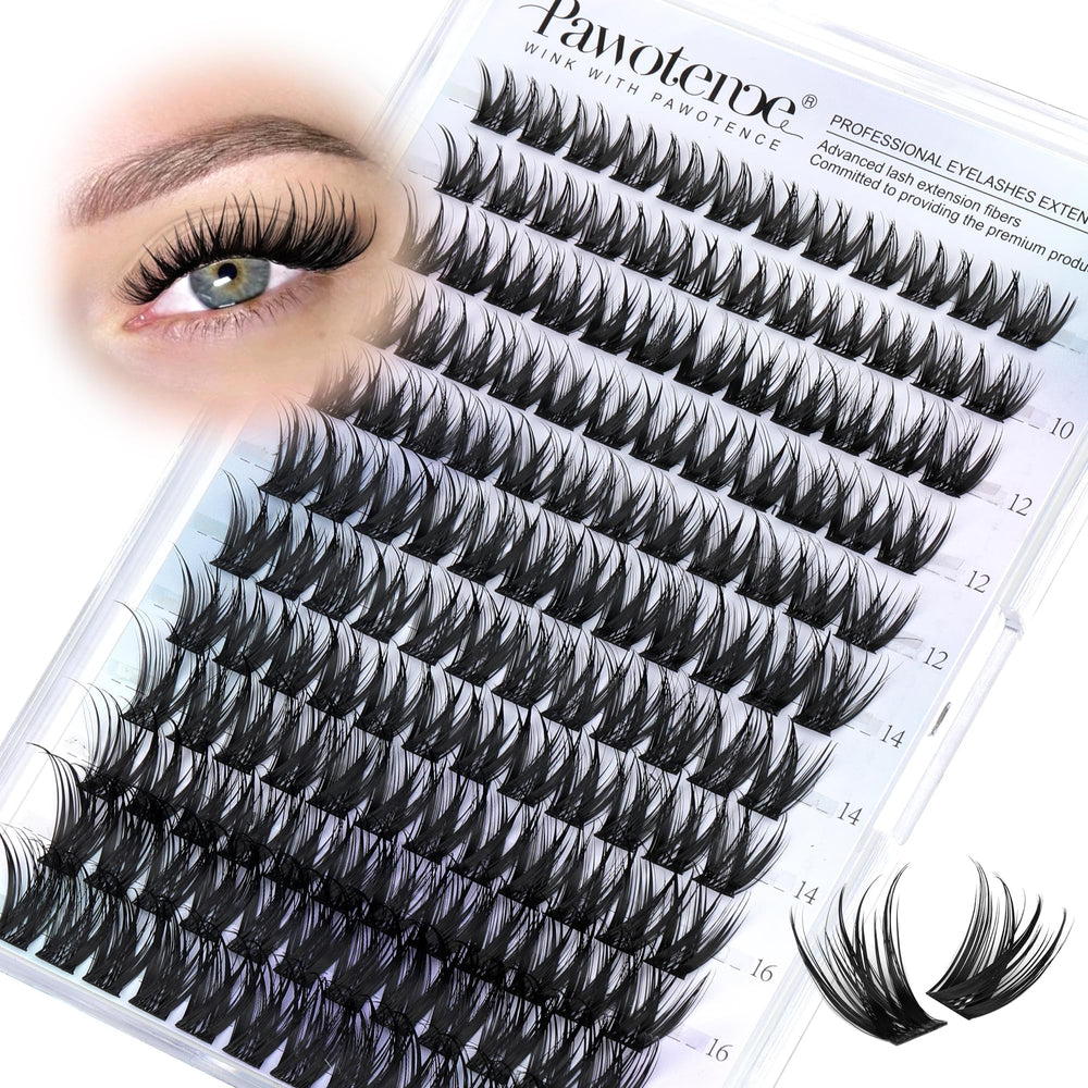 Pawotence Misha: clusters cils 144pcs pour volume naturel et durable