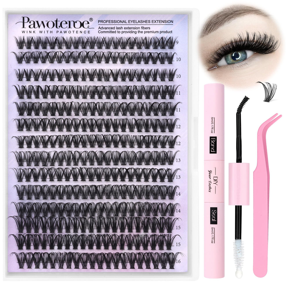 Pawotence paquets cils 40d 9-16mm – volume naturel pour rendus quotidiens