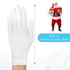 Paxcoo gants coton blanc XL texture légère et agréable au toucher.