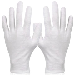 Gants Paxcoo en coton blanc XL, vue générale pour soins hydratants des mains.
