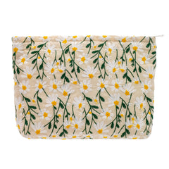 PAZIMIIK Trousse maquillage Daisy White ouverte, accès rapide aux essentiels beauté