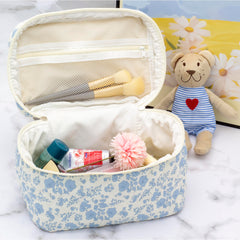PAZIMIIK etui cosmétique zip bleu doux, accessoire compact et sûr