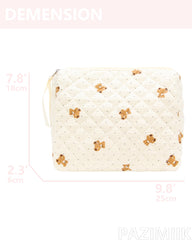 PAZIMIIK pochette-maquillage quiltée texture douce: matière agréable au toucher et portée quotidienne.