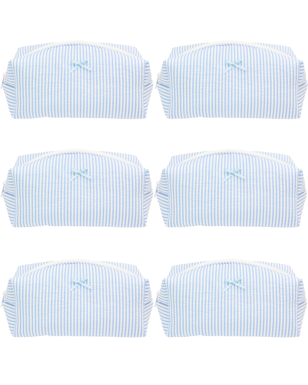 PAZIMIIK Sac maquillage douillet 6pcs bleu, idéal pour maquillage et soins.