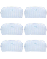 PAZIMIIK Sac maquillage douillet 6pcs bleu, idéal pour maquillage et soins.
